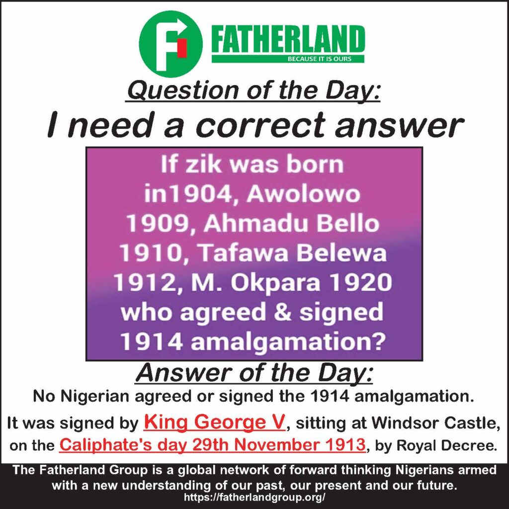 Words on marble-No Nigerian Agreed or signed the 1914 amalgamation_NEW